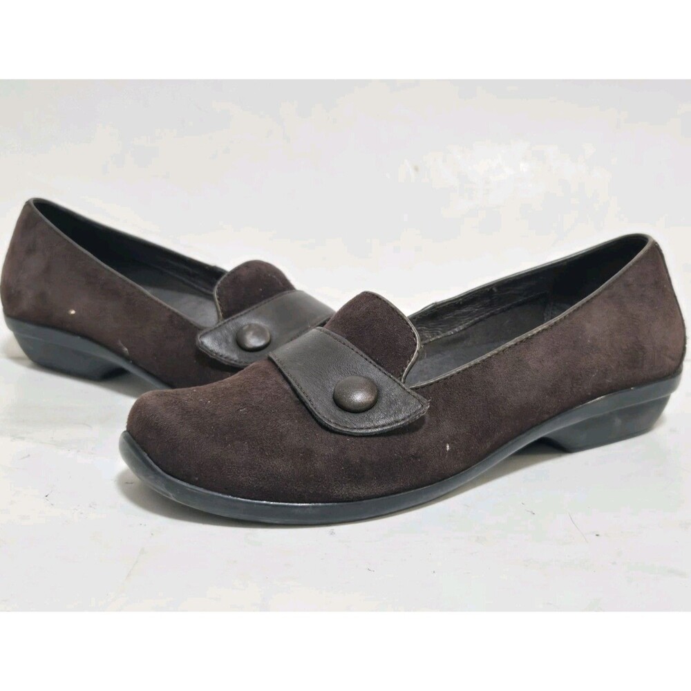 Dansko Shoes Womens EU 38 US 8 Brown Suede Leather Slip On Loafers Olena Comfort